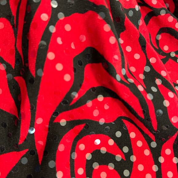 Lane Bryant Women's Dress Sequin Sparkle Red Black Sleeveless Ruched Collar - Picture 12 of 16